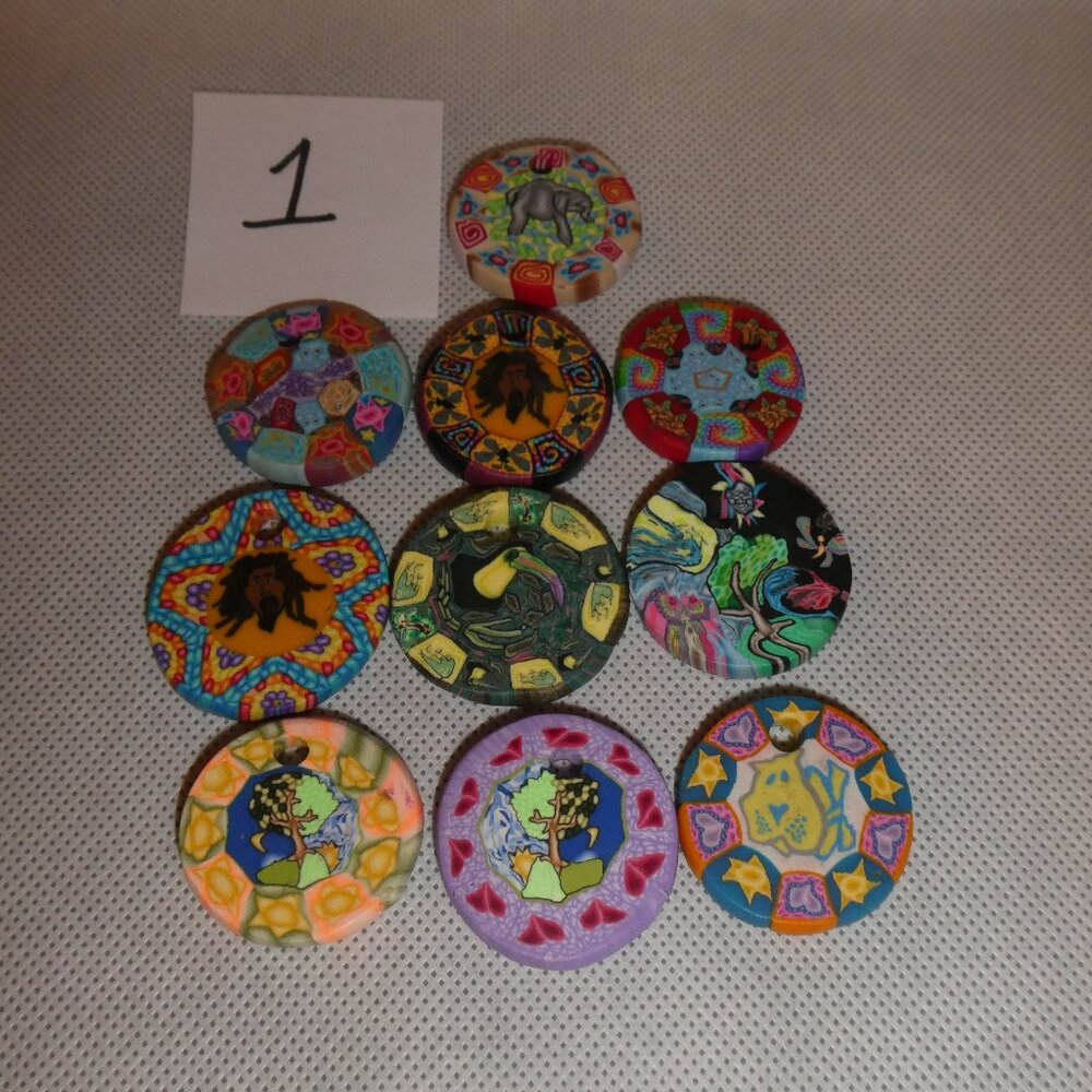 FIMO Clay Pendants Assorted Designs Pack of 10 - Pick your pack